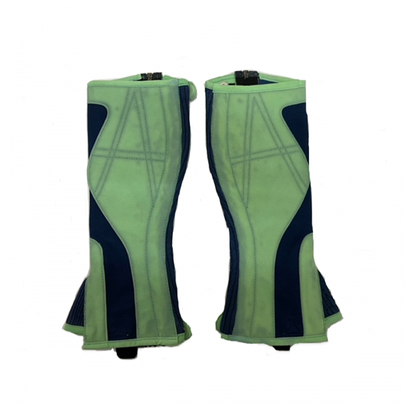 Horseware Tally Ho Kids Synthetic Regular Half Chaps - Navy/Green-1